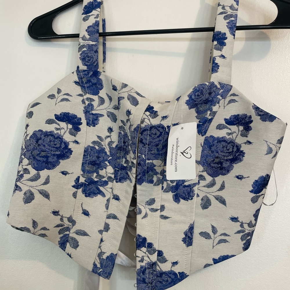 Windsor blue and white corset